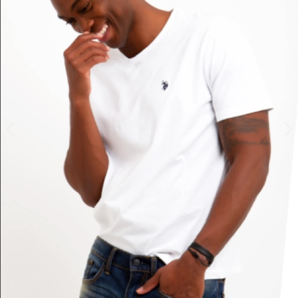 (MEDIUM) - USPA Men's Blues Collection 3-pack V Neck Tees